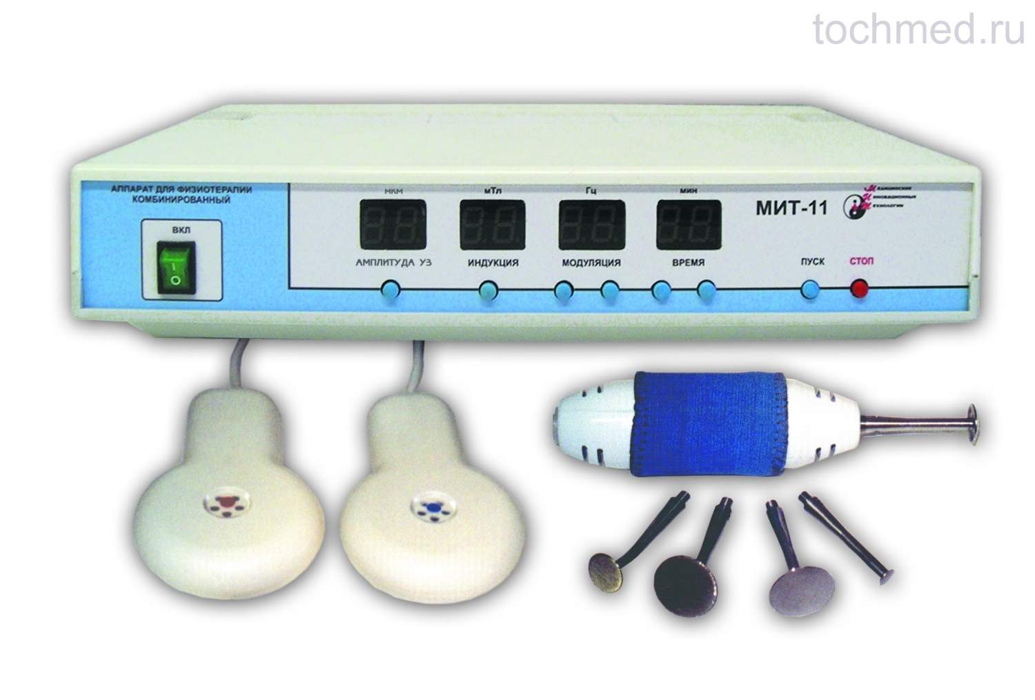 Аппарат для физиотерапии комбинированный МИТ-11 (физиотерапевтический)  низкочастотный (44 кГц) и среднечастотный (880 кГц) ультразвук +  низкочастотное магн. поле в сочетании с квазилазером)